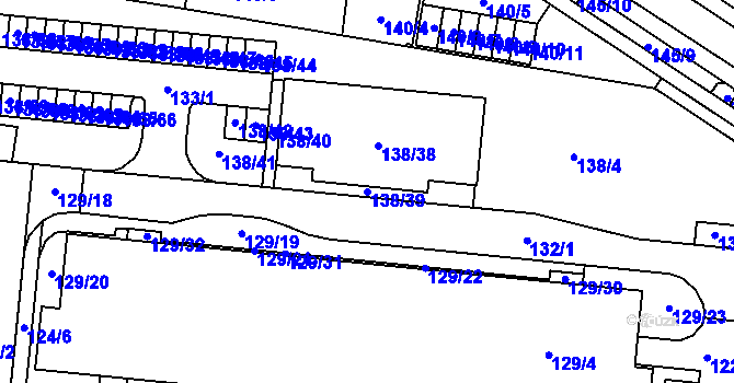 Parcela st. 138/39 v KÚ Sadová, Katastrální mapa