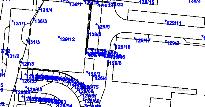 Parcela st. 126/106 v KÚ Sadová, Katastrální mapa