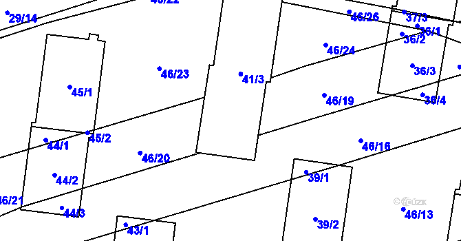 Parcela st. 40/2 v KÚ Řečkovice, Katastrální mapa