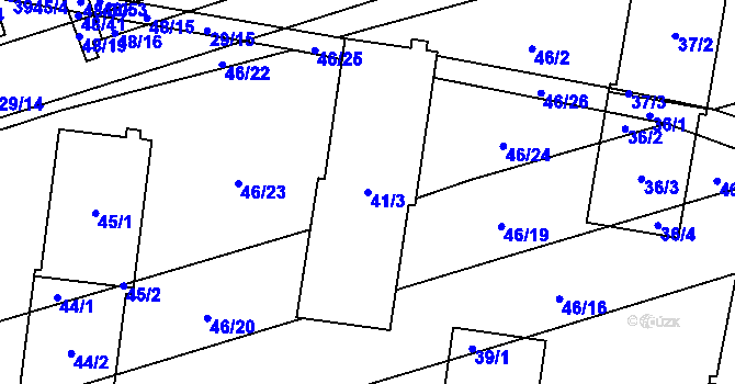 Parcela st. 41/3 v KÚ Řečkovice, Katastrální mapa