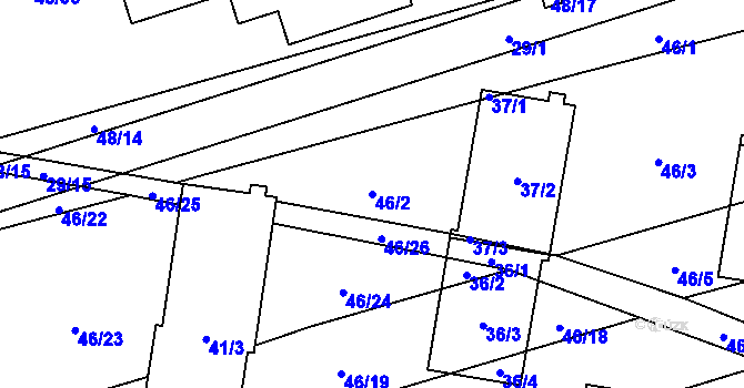 Parcela st. 46/2 v KÚ Řečkovice, Katastrální mapa
