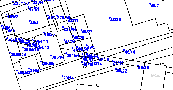 Parcela st. 48/5 v KÚ Řečkovice, Katastrální mapa