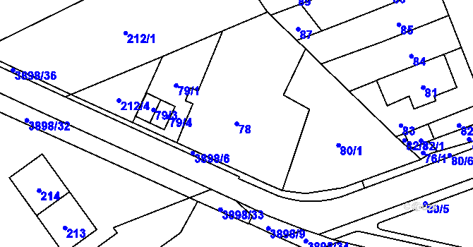 Parcela st. 78 v KÚ Řečkovice, Katastrální mapa