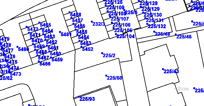 Parcela st. 225/2 v KÚ Řečkovice, Katastrální mapa