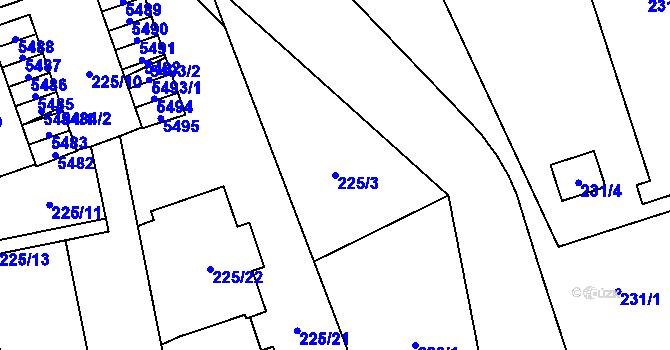 Parcela st. 225/3 v KÚ Řečkovice, Katastrální mapa