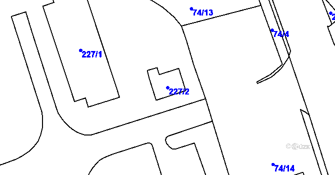 Parcela st. 227/2 v KÚ Řečkovice, Katastrální mapa
