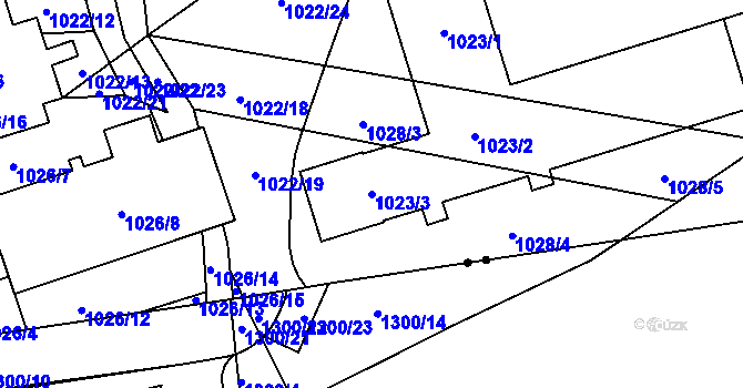 Parcela st. 1023/3 v KÚ Řečkovice, Katastrální mapa
