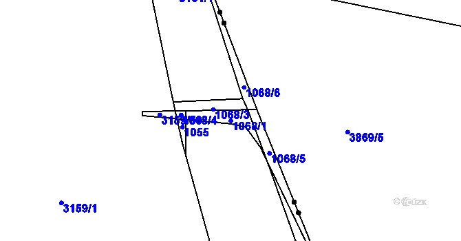 Parcela st. 1068/1 v KÚ Řečkovice, Katastrální mapa
