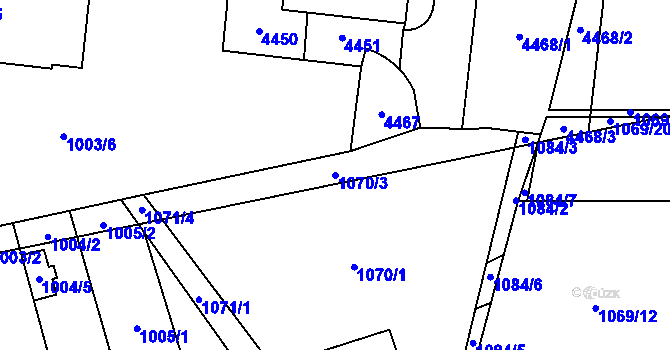 Parcela st. 1070/3 v KÚ Řečkovice, Katastrální mapa