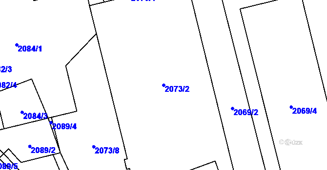 Parcela st. 2073/2 v KÚ Řečkovice, Katastrální mapa