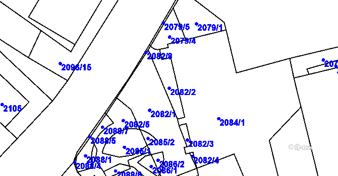 Parcela st. 2082/2 v KÚ Řečkovice, Katastrální mapa