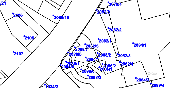 Parcela st. 2082/5 v KÚ Řečkovice, Katastrální mapa