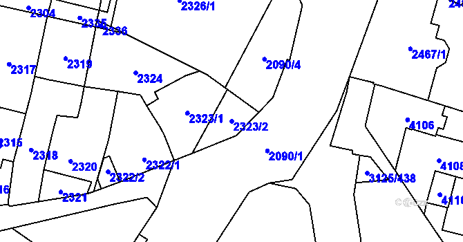 Parcela st. 2323/2 v KÚ Řečkovice, Katastrální mapa