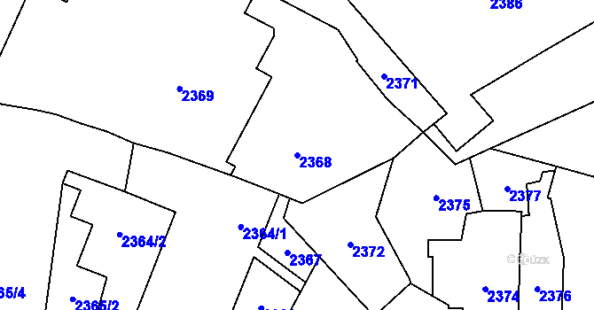 Parcela st. 2368 v KÚ Řečkovice, Katastrální mapa