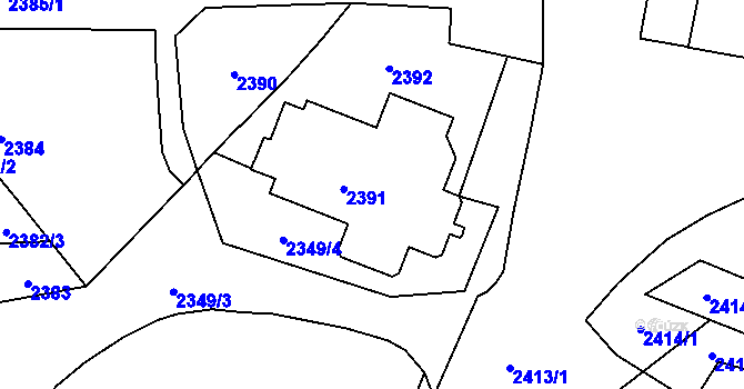 Parcela st. 2391 v KÚ Řečkovice, Katastrální mapa