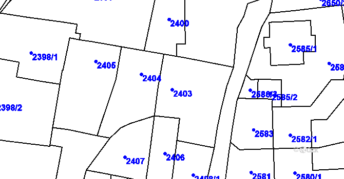 Parcela st. 2403 v KÚ Řečkovice, Katastrální mapa