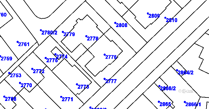 Parcela st. 2776 v KÚ Řečkovice, Katastrální mapa