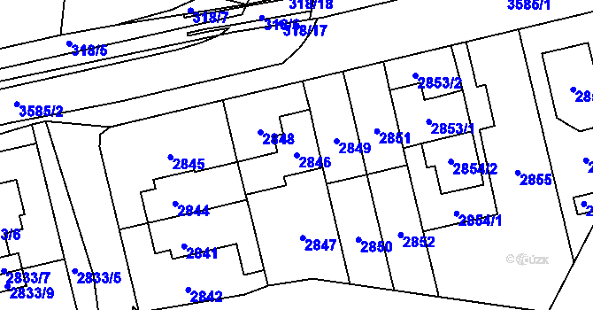 Parcela st. 2846 v KÚ Řečkovice, Katastrální mapa