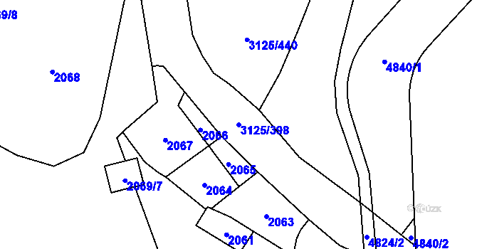 Parcela st. 3125/398 v KÚ Řečkovice, Katastrální mapa