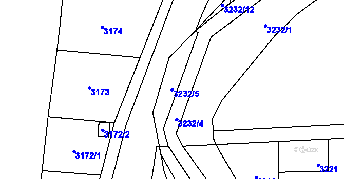 Parcela st. 3232/5 v KÚ Řečkovice, Katastrální mapa