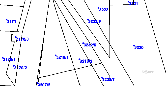 Parcela st. 3232/6 v KÚ Řečkovice, Katastrální mapa