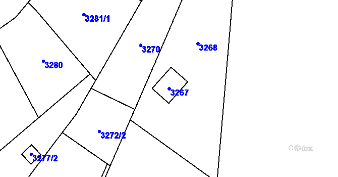 Parcela st. 3267 v KÚ Řečkovice, Katastrální mapa