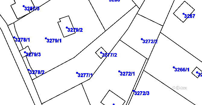 Parcela st. 3277/2 v KÚ Řečkovice, Katastrální mapa