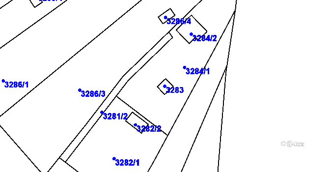 Parcela st. 3283 v KÚ Řečkovice, Katastrální mapa