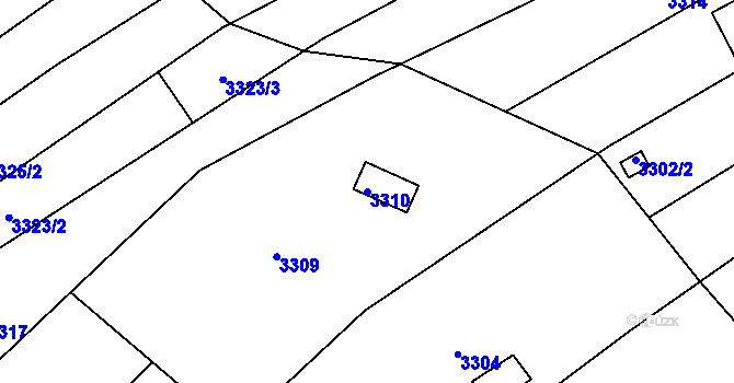 Parcela st. 3310 v KÚ Řečkovice, Katastrální mapa