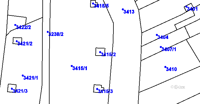 Parcela st. 3415/2 v KÚ Řečkovice, Katastrální mapa