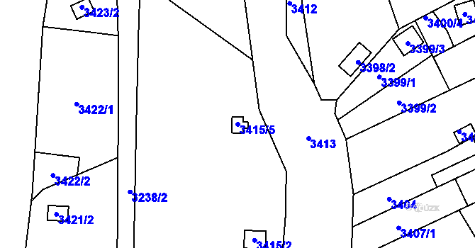 Parcela st. 3415/5 v KÚ Řečkovice, Katastrální mapa