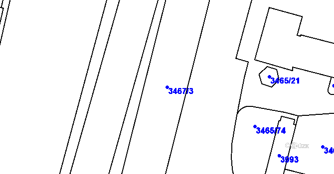 Parcela st. 3467/3 v KÚ Řečkovice, Katastrální mapa