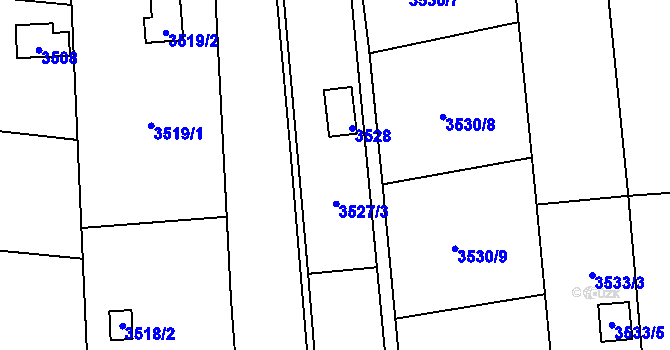 Parcela st. 3527/3 v KÚ Řečkovice, Katastrální mapa