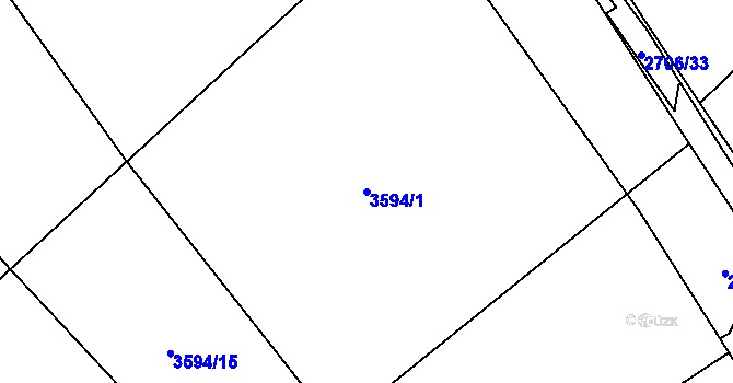 Parcela st. 3594/1 v KÚ Řečkovice, Katastrální mapa