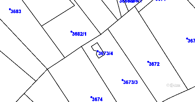 Parcela st. 3673/4 v KÚ Řečkovice, Katastrální mapa