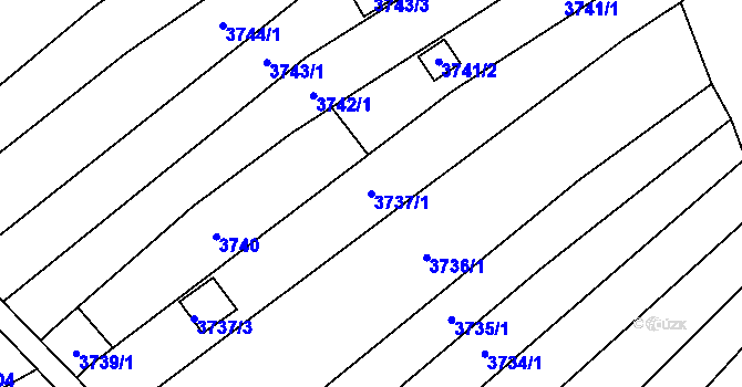 Parcela st. 3737/1 v KÚ Řečkovice, Katastrální mapa