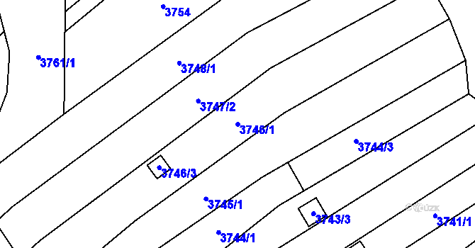 Parcela st. 3746/1 v KÚ Řečkovice, Katastrální mapa