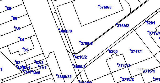 Parcela st. 3769/6 v KÚ Řečkovice, Katastrální mapa