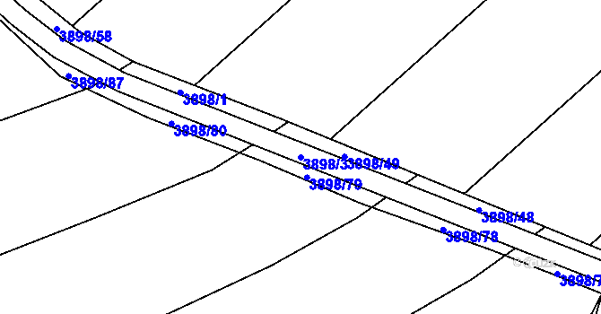 Parcela st. 3898/3 v KÚ Řečkovice, Katastrální mapa
