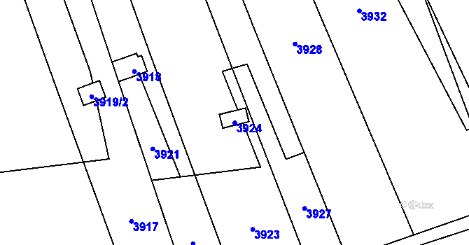 Parcela st. 3924 v KÚ Řečkovice, Katastrální mapa