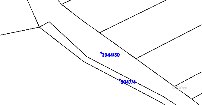 Parcela st. 3944/30 v KÚ Řečkovice, Katastrální mapa