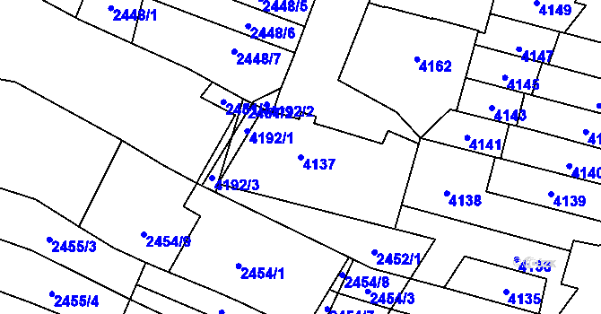 Parcela st. 4137 v KÚ Řečkovice, Katastrální mapa