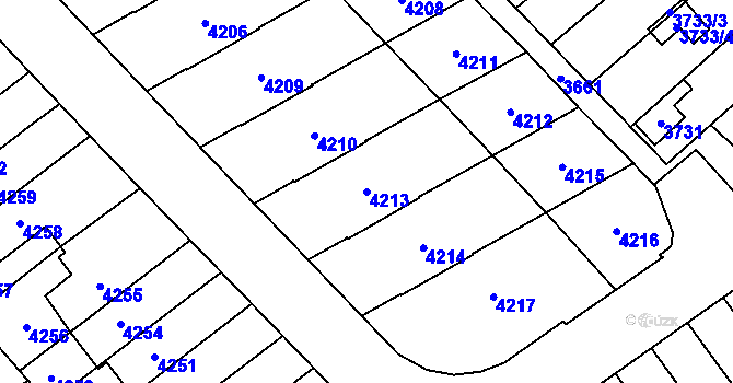 Parcela st. 4213 v KÚ Řečkovice, Katastrální mapa