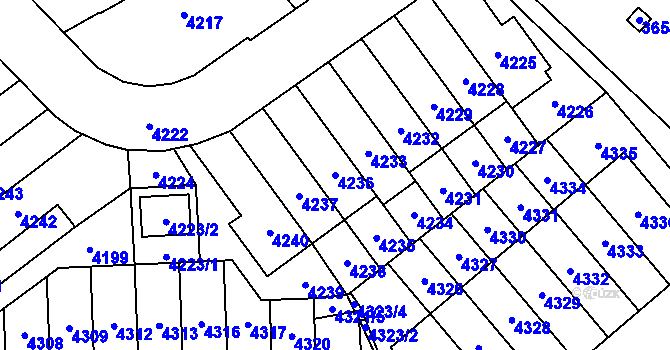 Parcela st. 4236 v KÚ Řečkovice, Katastrální mapa