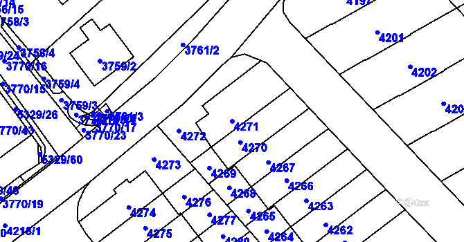 Parcela st. 4271 v KÚ Řečkovice, Katastrální mapa