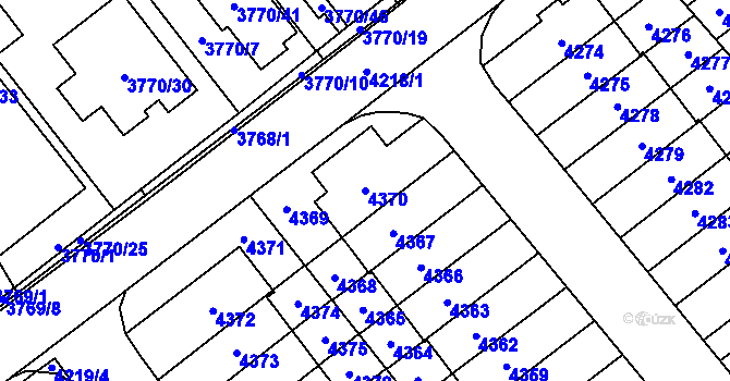 Parcela st. 4370 v KÚ Řečkovice, Katastrální mapa