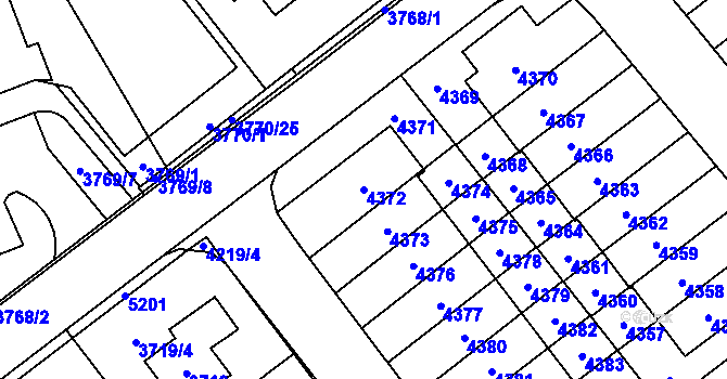 Parcela st. 4372 v KÚ Řečkovice, Katastrální mapa