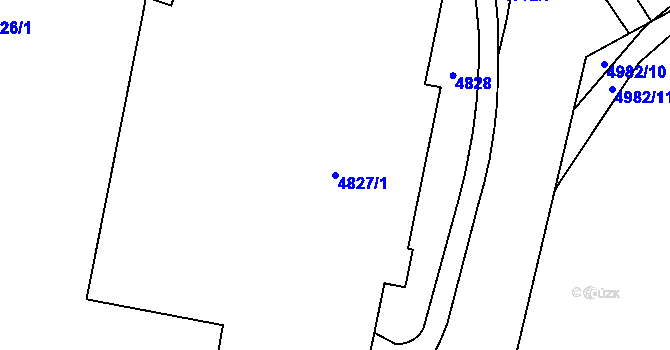 Parcela st. 4827/1 v KÚ Řečkovice, Katastrální mapa