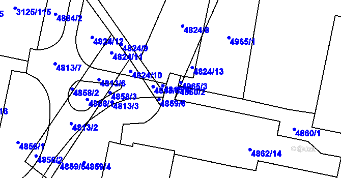 Parcela st. 4862/15 v KÚ Řečkovice, Katastrální mapa