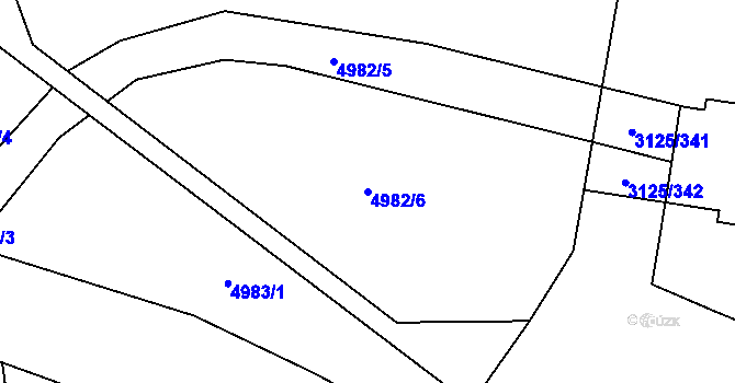 Parcela st. 4982/6 v KÚ Řečkovice, Katastrální mapa
